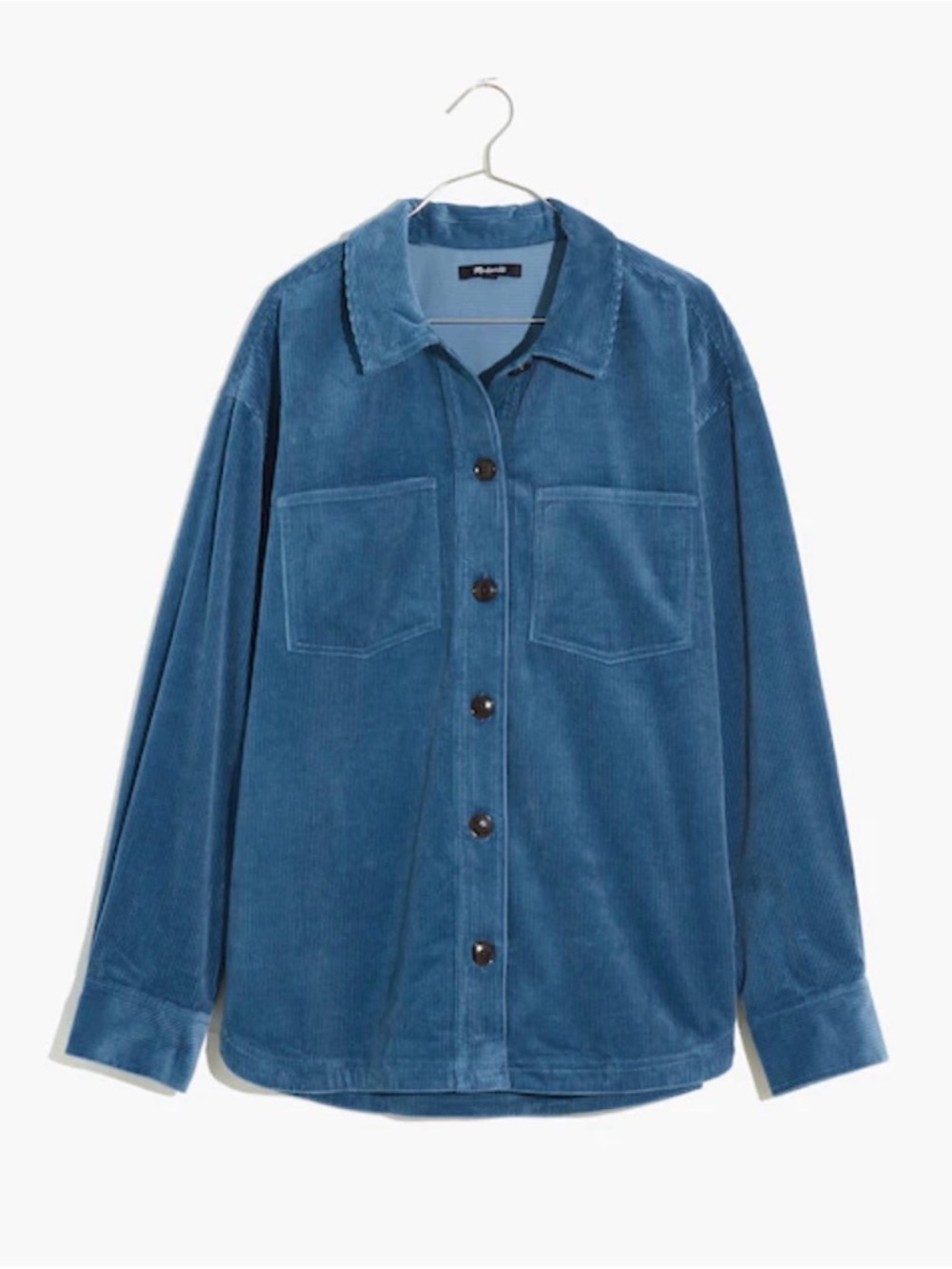Madewell Corduroy Kentwood Oversized Shirt-Jacket in Distant Ocean
